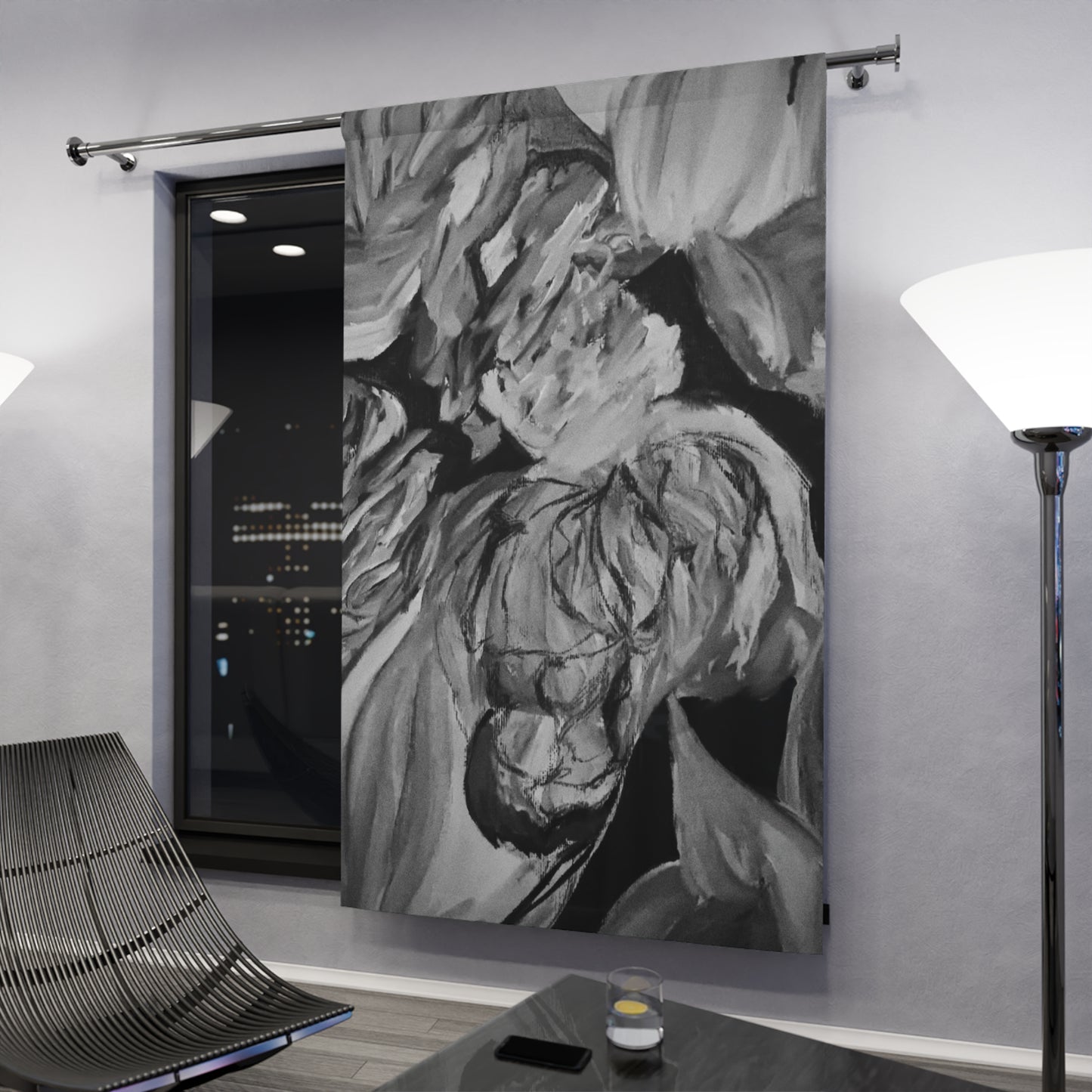 The Art of Petals by Farooq: In the Shadows Window Curtains (1 Piece)