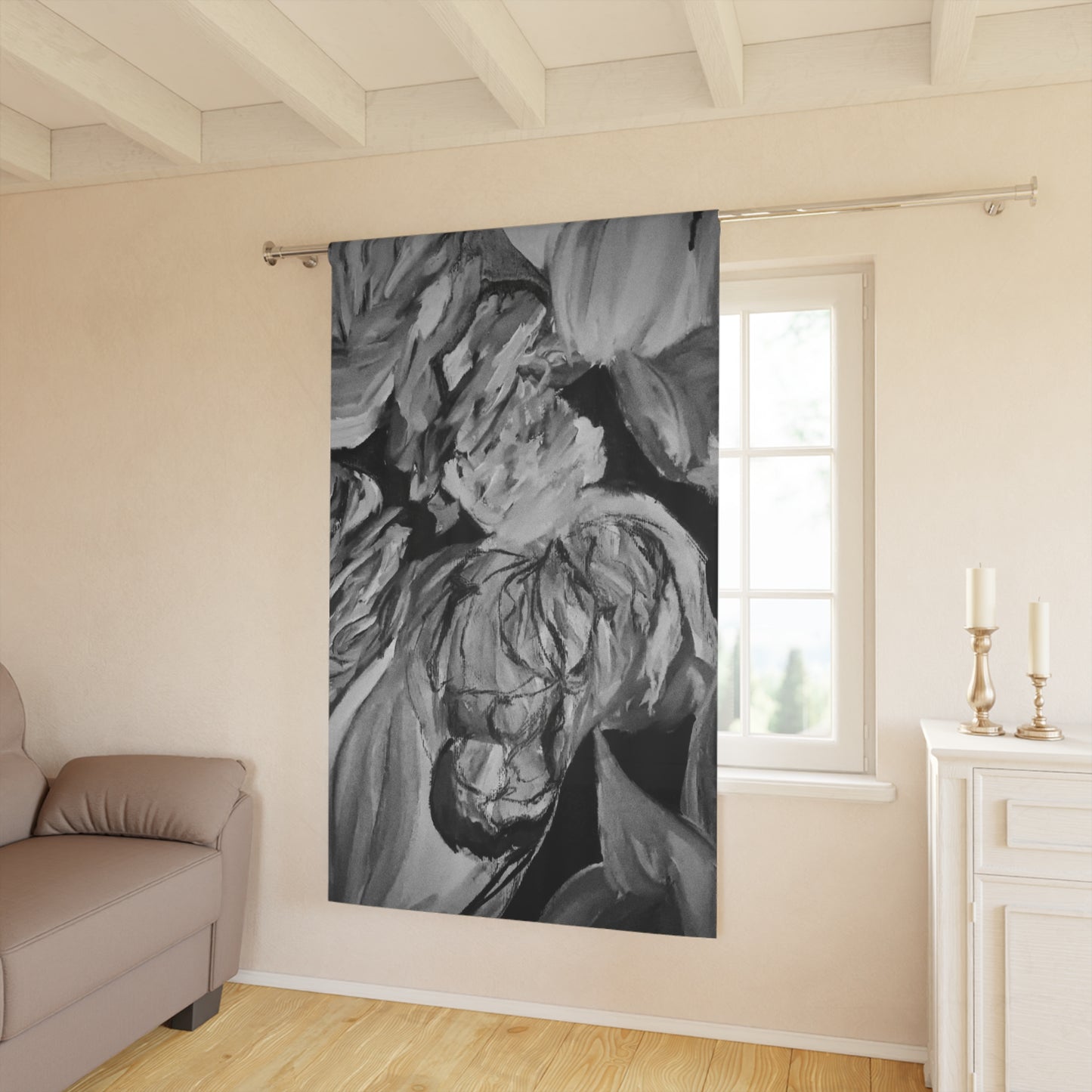 The Art of Petals by Farooq: In the Shadows Window Curtains (1 Piece)