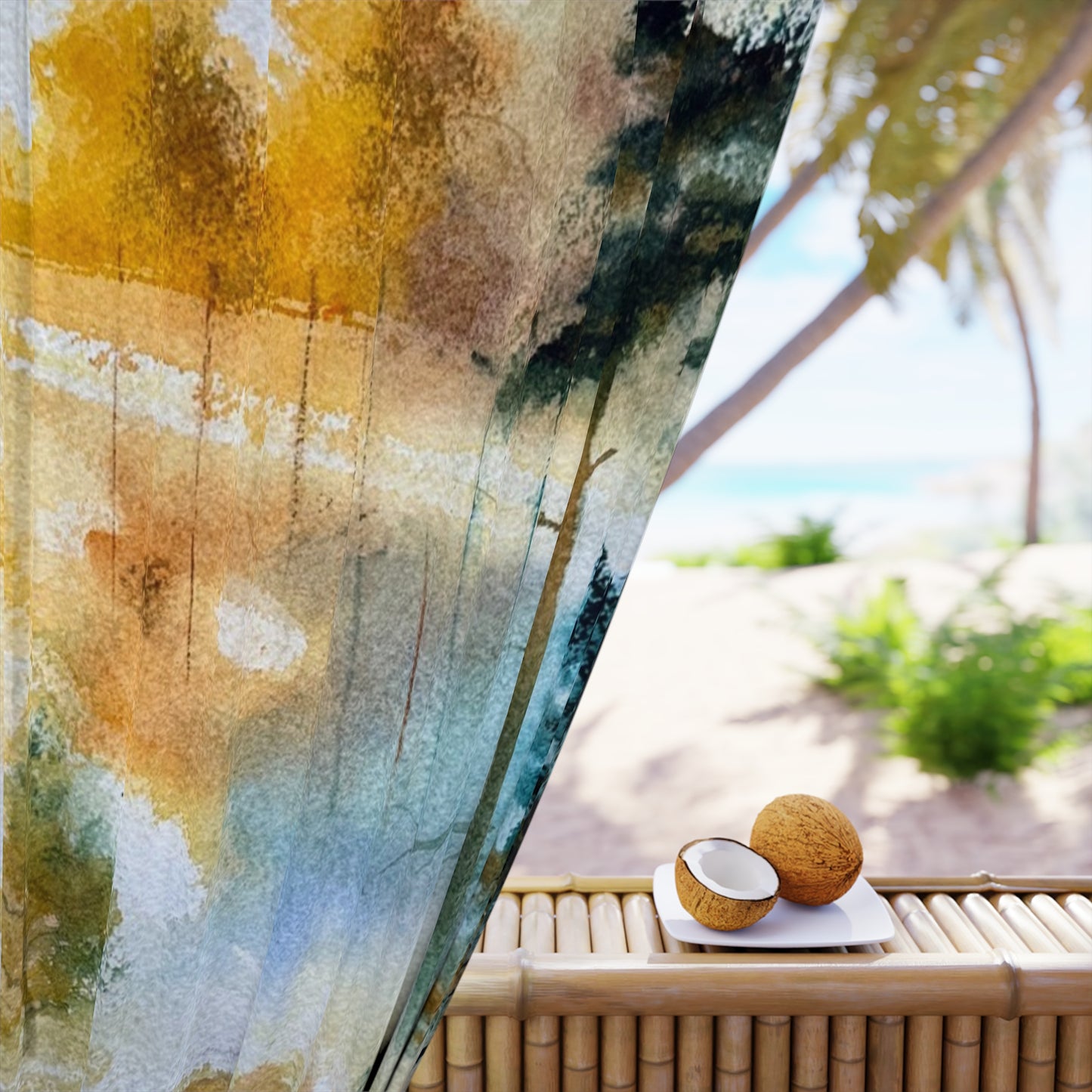 Golden Hush Window Curtains (1 Piece)