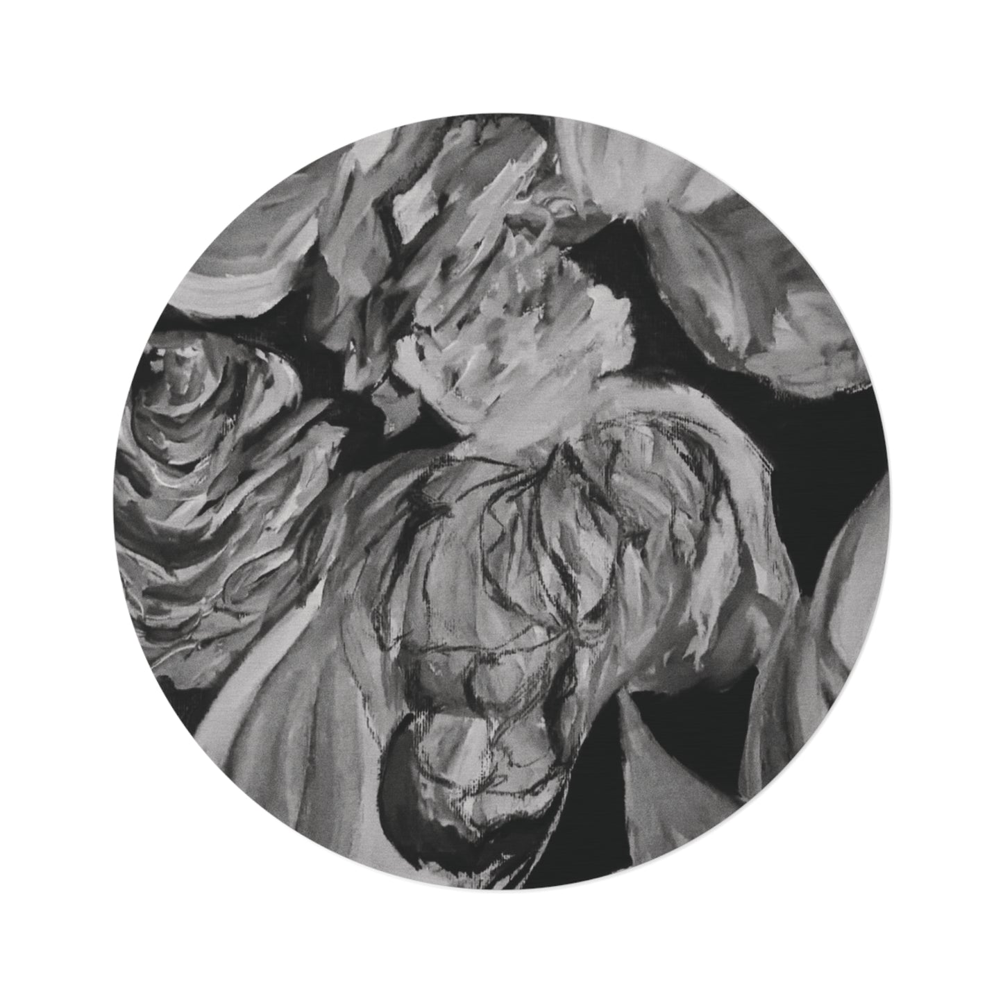 The Art of Petals by Farooq: In the Shadows Round Rug