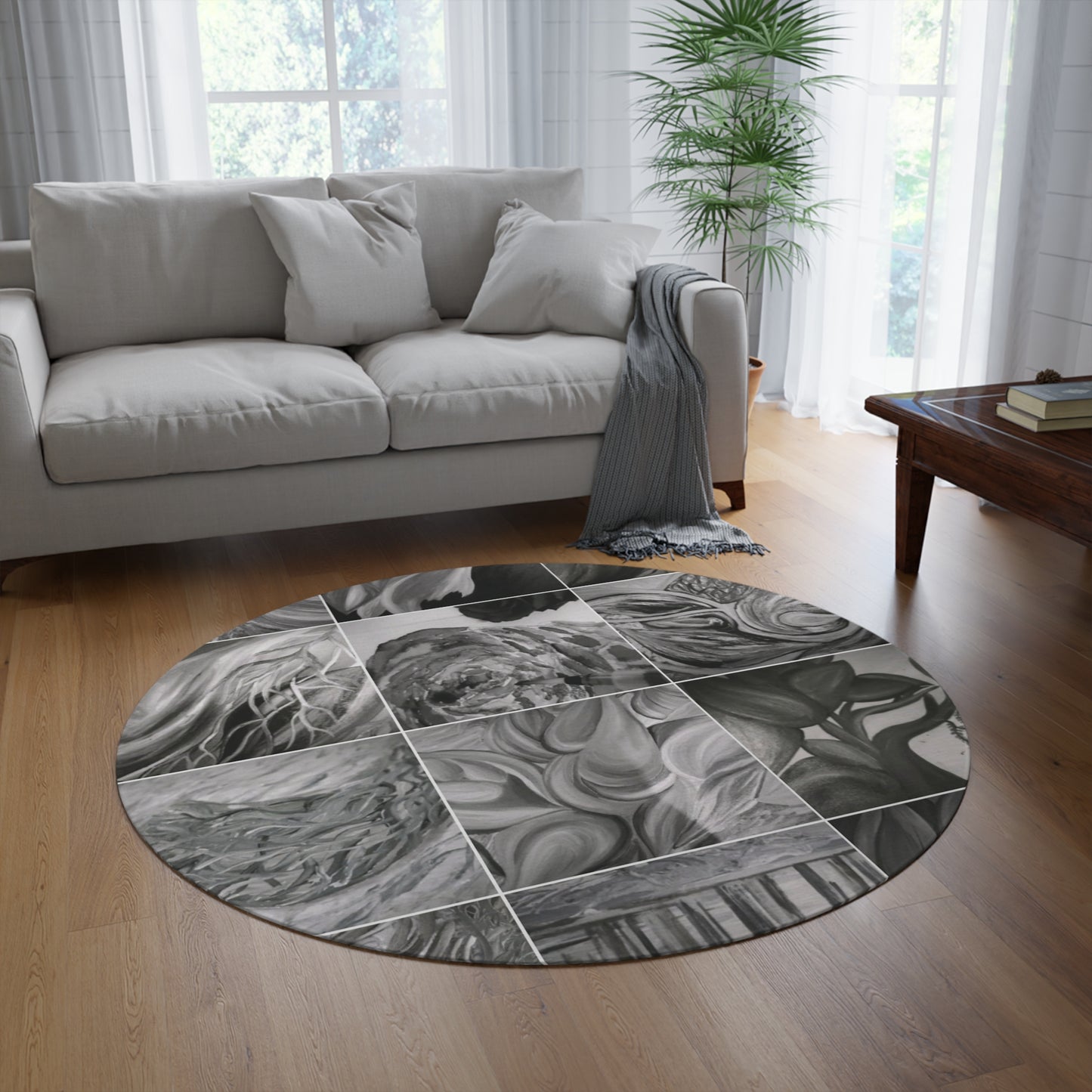 Ethereal by Farooq: In the Shadows Round Rug