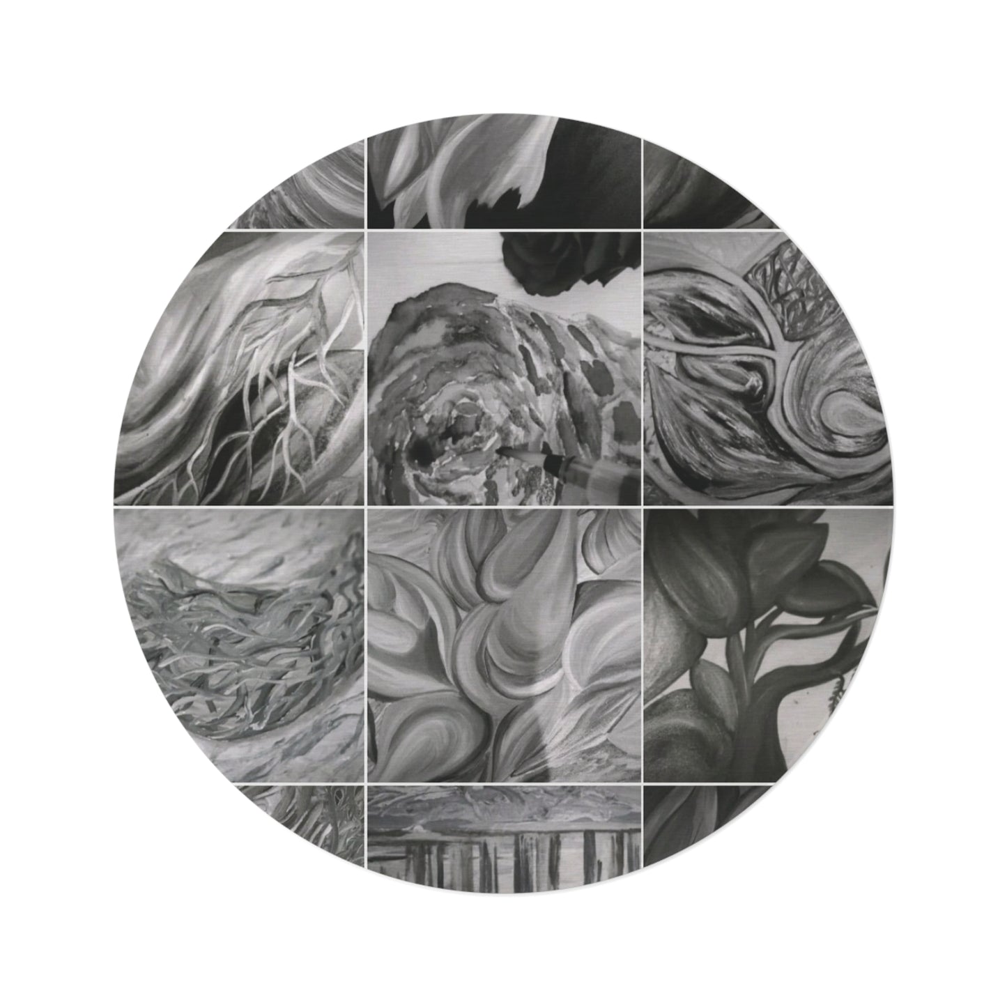 Ethereal by Farooq: In the Shadows Round Rug