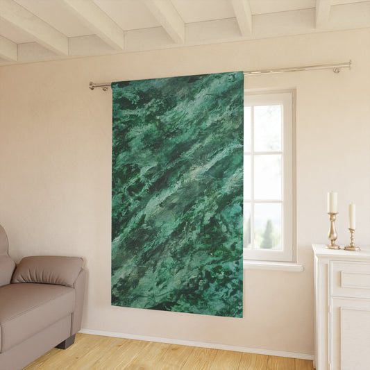 Malachite Window Curtains (1 Piece)