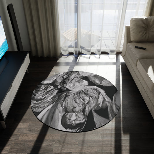 The Art of Petals by Farooq: In the Shadows Round Rug