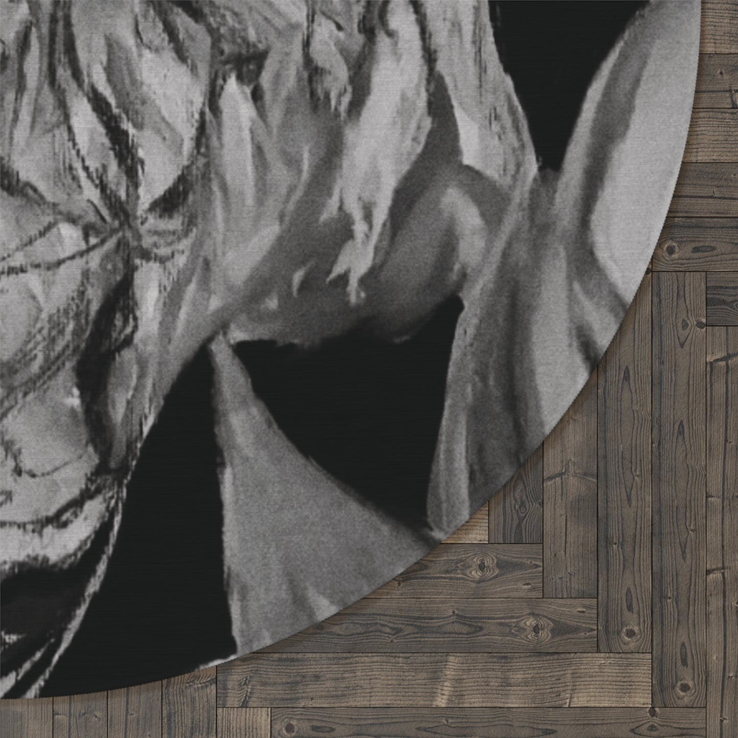 The Art of Petals by Farooq: In the Shadows Round Rug