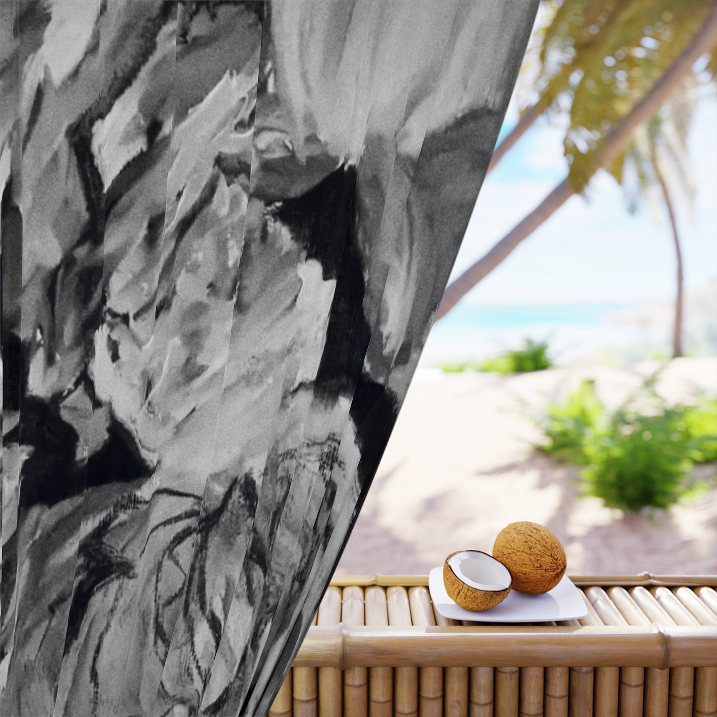 The Art of Petals by Farooq: In the Shadows Window Curtains (1 Piece)