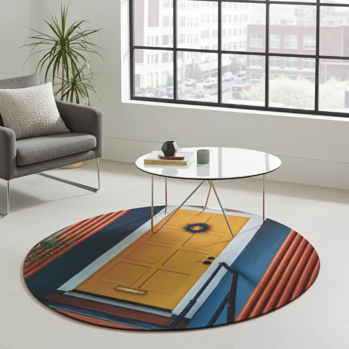 [the-yellow-door-by-mariah-adams] The Yellow Door Round Rug