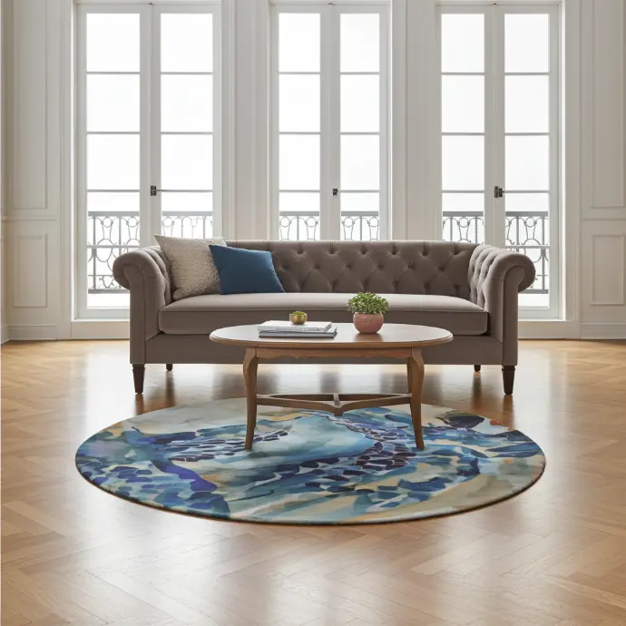 [liminal-light-1-by-helena-barbagelata] Liminal Light Round Rug