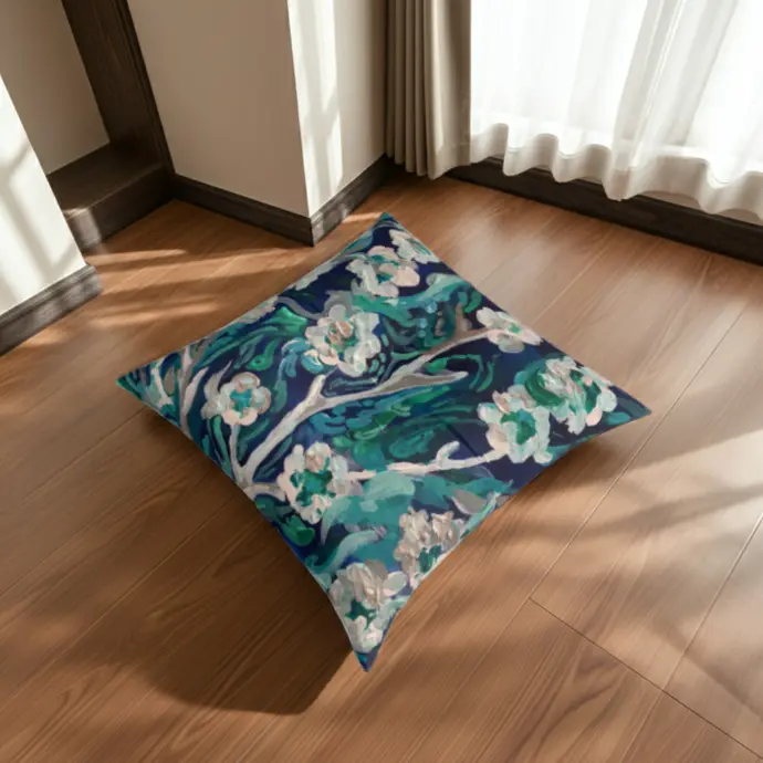 Flowers at Water Floor Cushion