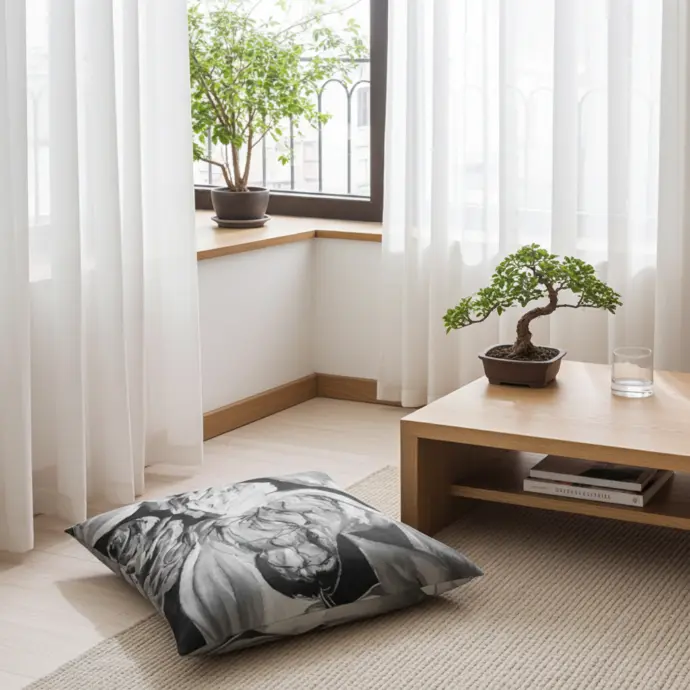 The Art of Petals I In the Shadows Floor Cushion