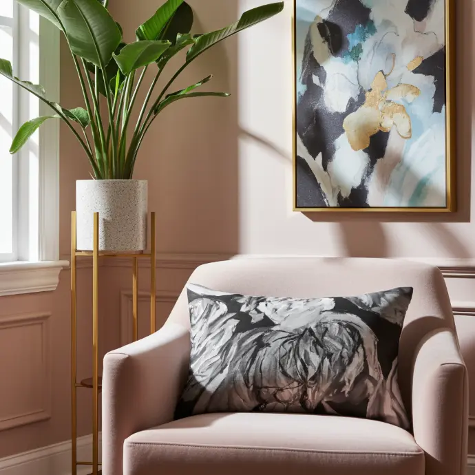 The Art of Petals I In the Shadows Cushion