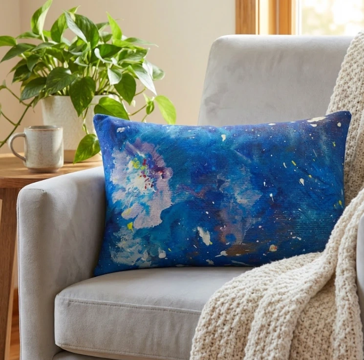 Blue Painting Cushion